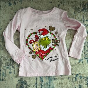 2T Dr. Seuss Light Pink Grinch Long Sleeve Tee
